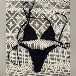 Fae Swim Black Triangle Bikini Set S